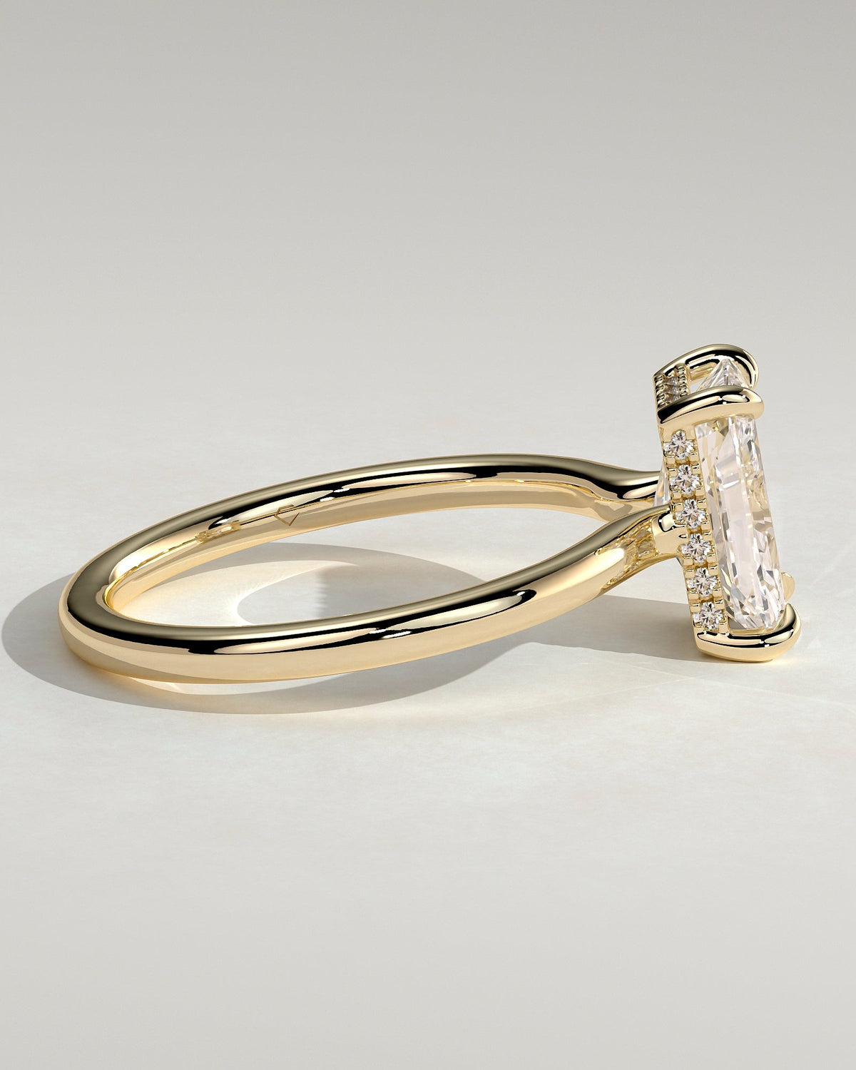 Radiant Hidden Halo Lab Grown Diamond Engagement Ring