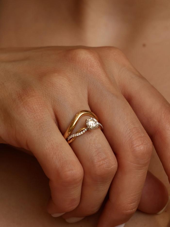 Marquise Cut Cluster Styled Lab Grown Diamond Engagement Ring