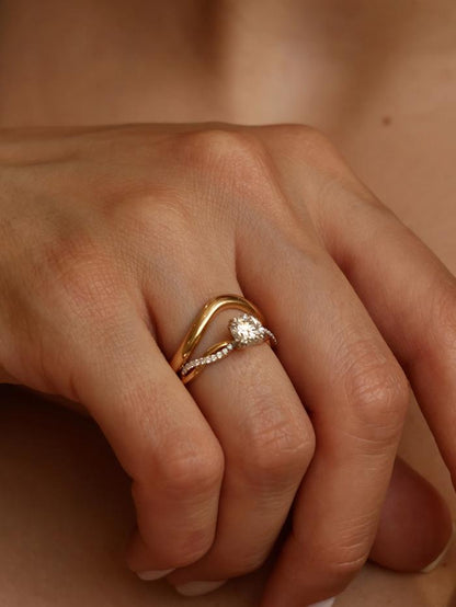 Marquise Cut Cluster Styled Lab Grown Diamond Engagement Ring