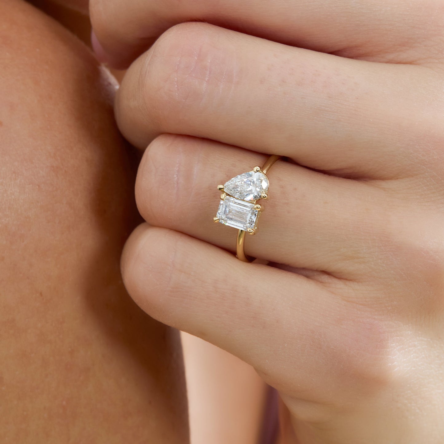 2 CT Round Three Stones Lab Grown Diamond Engagement Ring