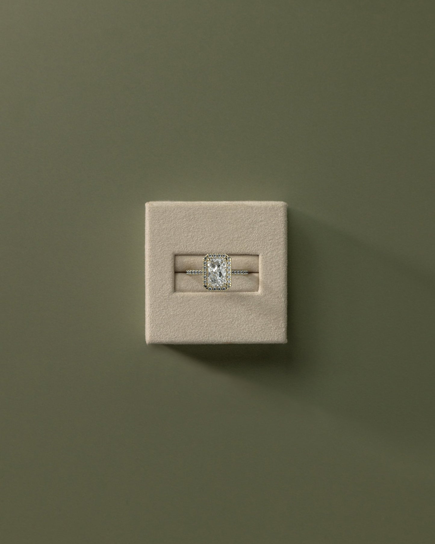 Radiant Halo & Pave Lab Grown Diamond Engagement Ring