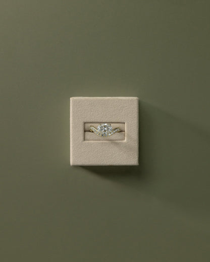 Oval Swirl Pave Lab Grown Diamond Engagement Ring