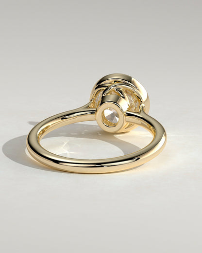 Round Bezel Solitaire & Cathedral Lab Grown Diamond Engagement Ring