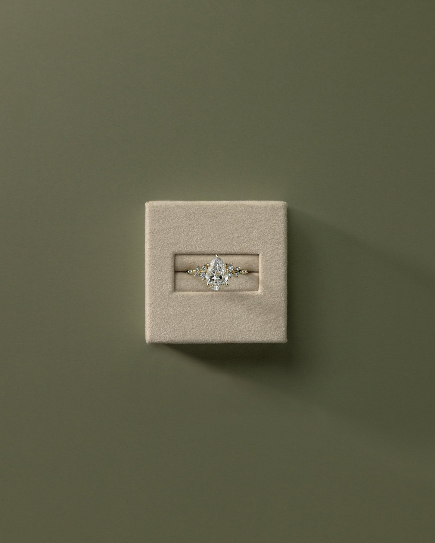 Pear Cluster Lab Grown Diamond Engagement Ring