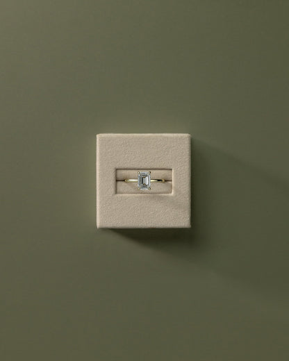 Emerald Hidden Halo Lab Grown Diamond Engagement Ring