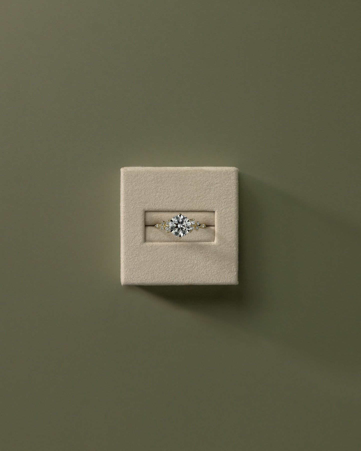 Round Cluster Lab Grown Diamond Engagement Ring