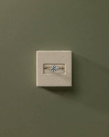 Round Cluster Lab Grown Diamond Engagement Ring