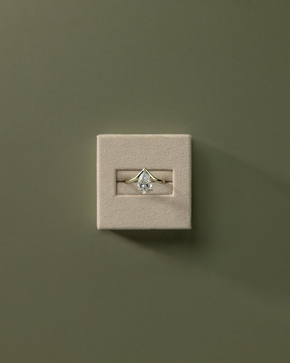 Pear Swirl Solitaire Lab Grown Diamond Engagement Ring