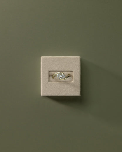 Oval Swirl Solitaire Lab Grown Diamond Engagement Ring