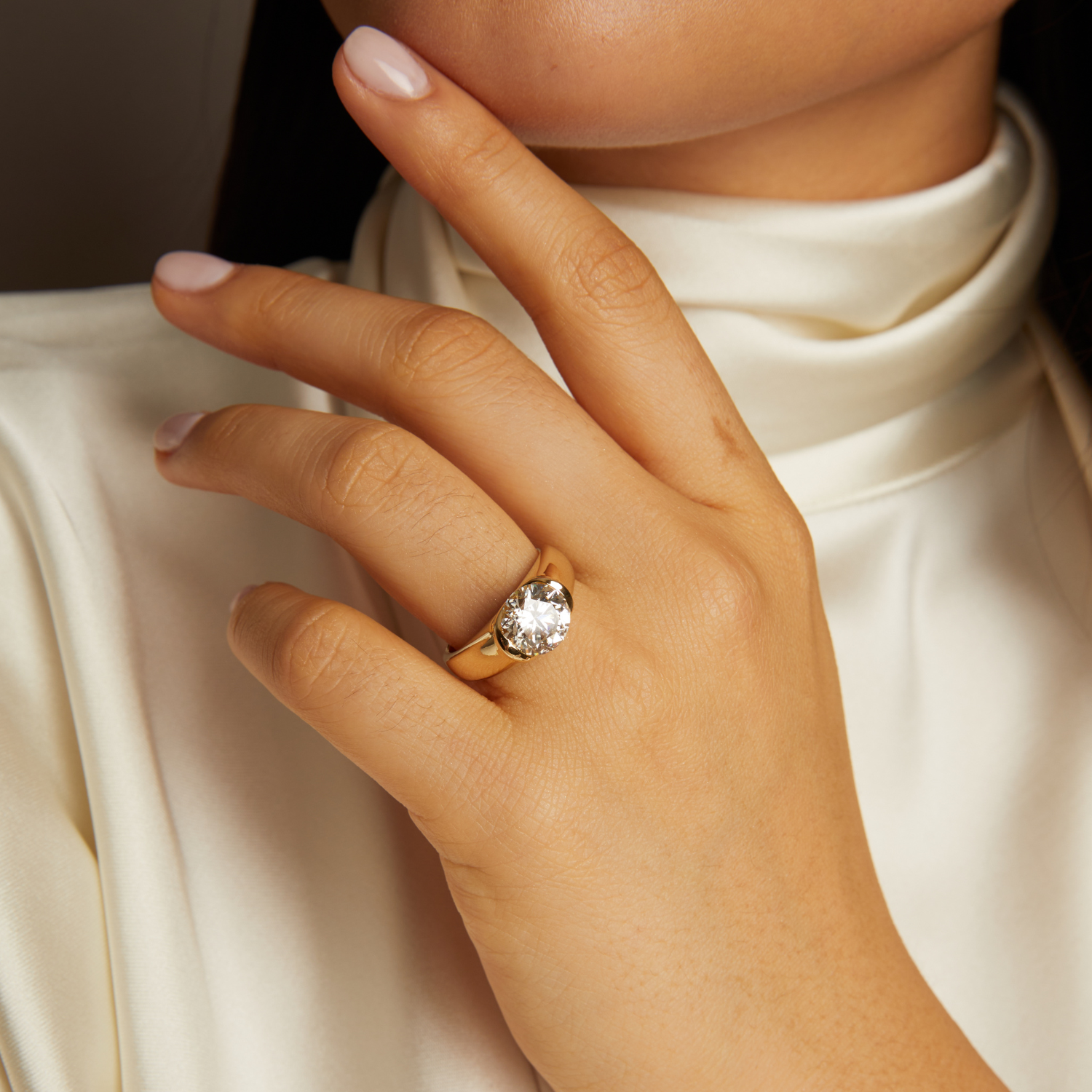 2 CT Round Three Stones Lab Grown Diamond Engagement Ring