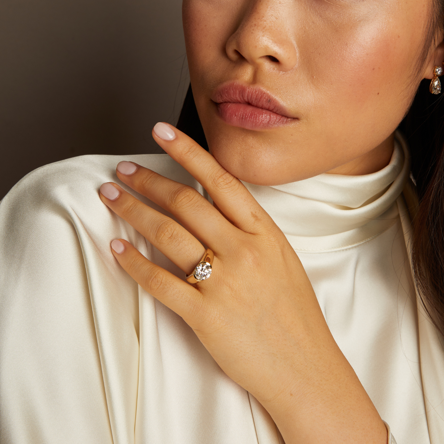 2 CT Round Three Stones Lab Grown Diamond Engagement Ring