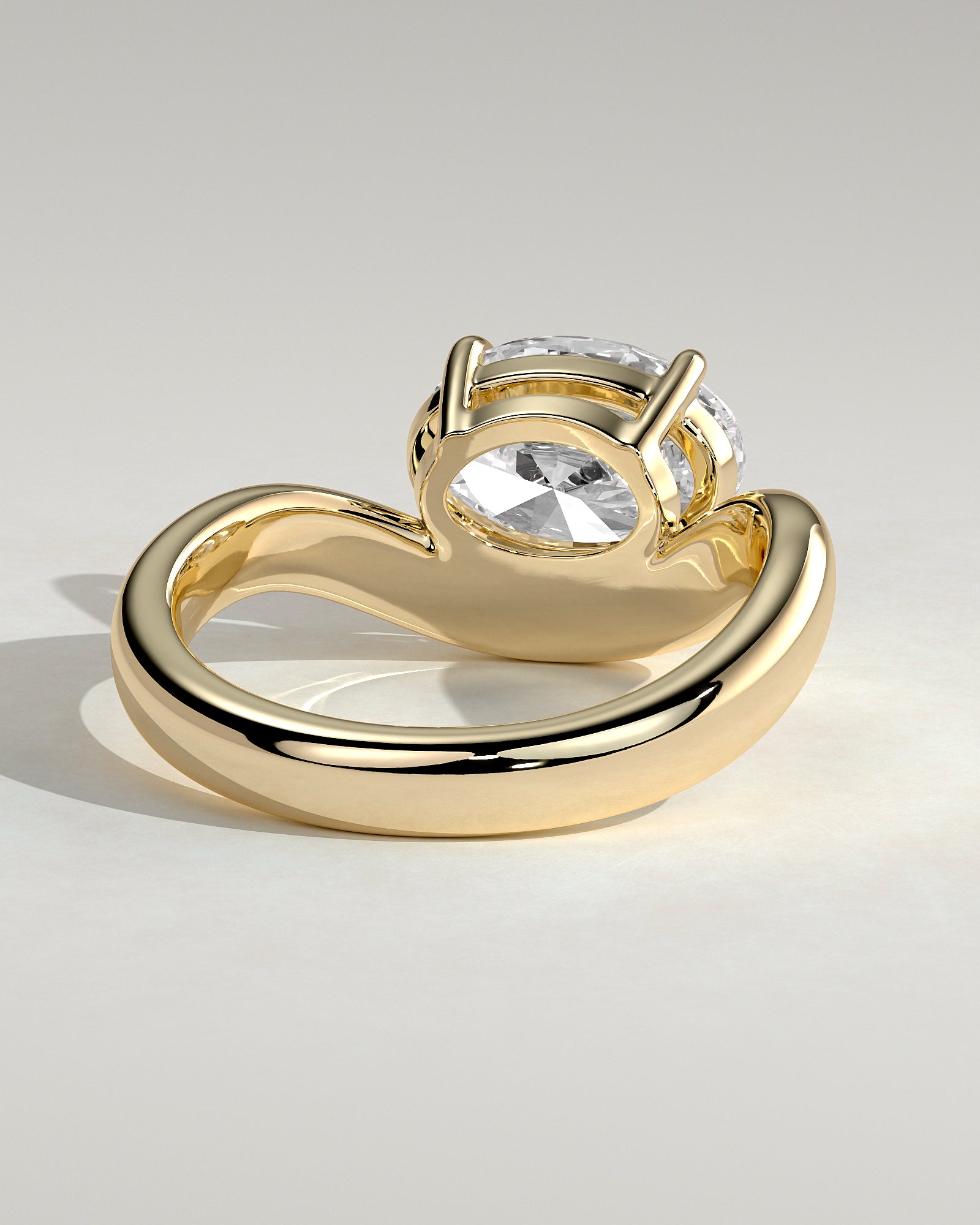 Oval Swirl Solitaire Lab Grown Diamond Engagement Ring