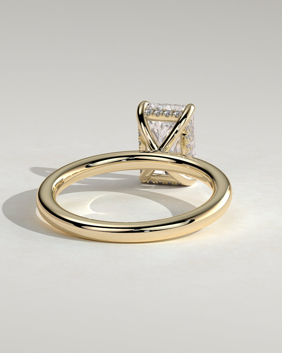 Radiant Hidden Halo Lab Grown Diamond Engagement Ring