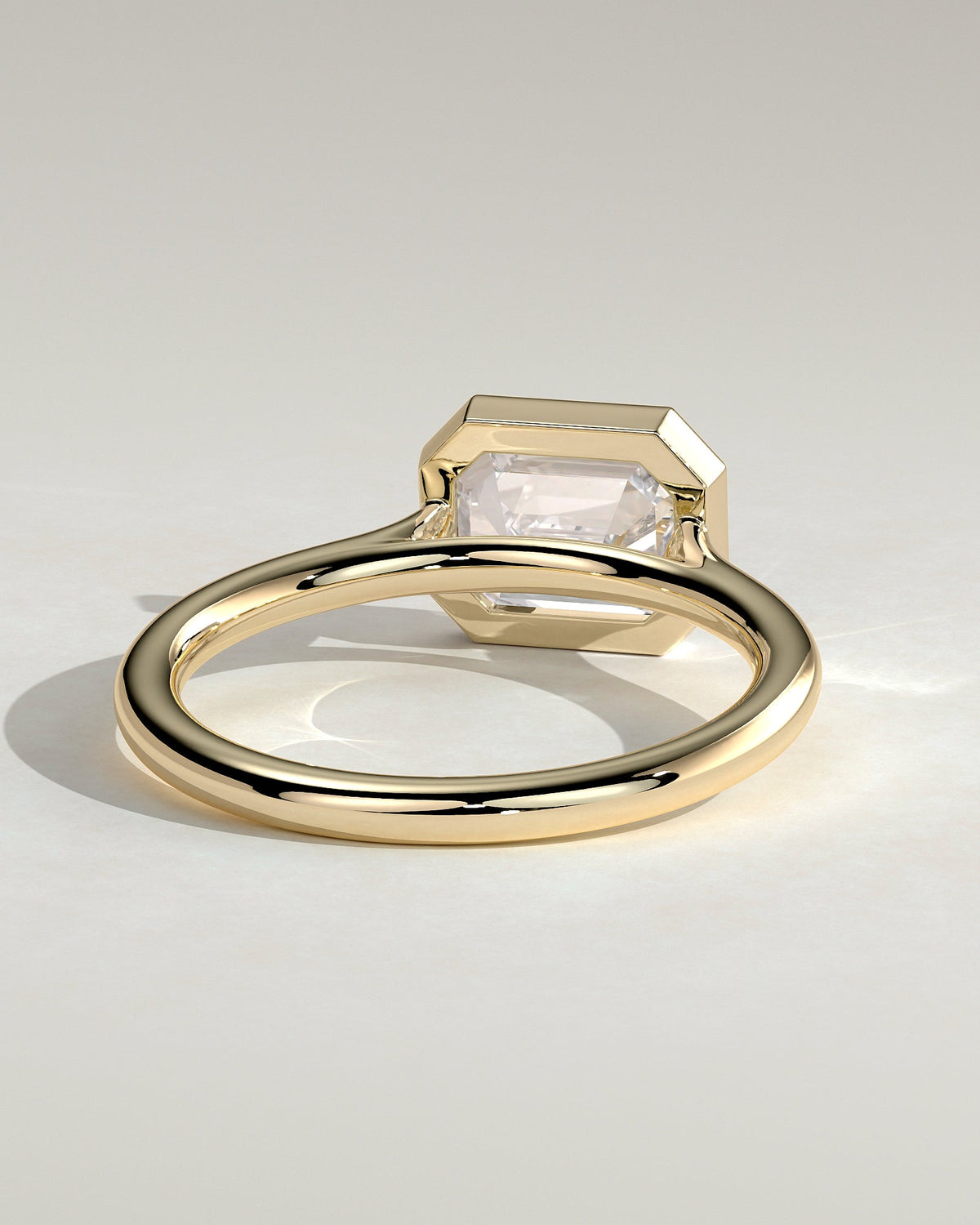 Emerald East West Solitaire Lab Grown Diamond Engagement Ring