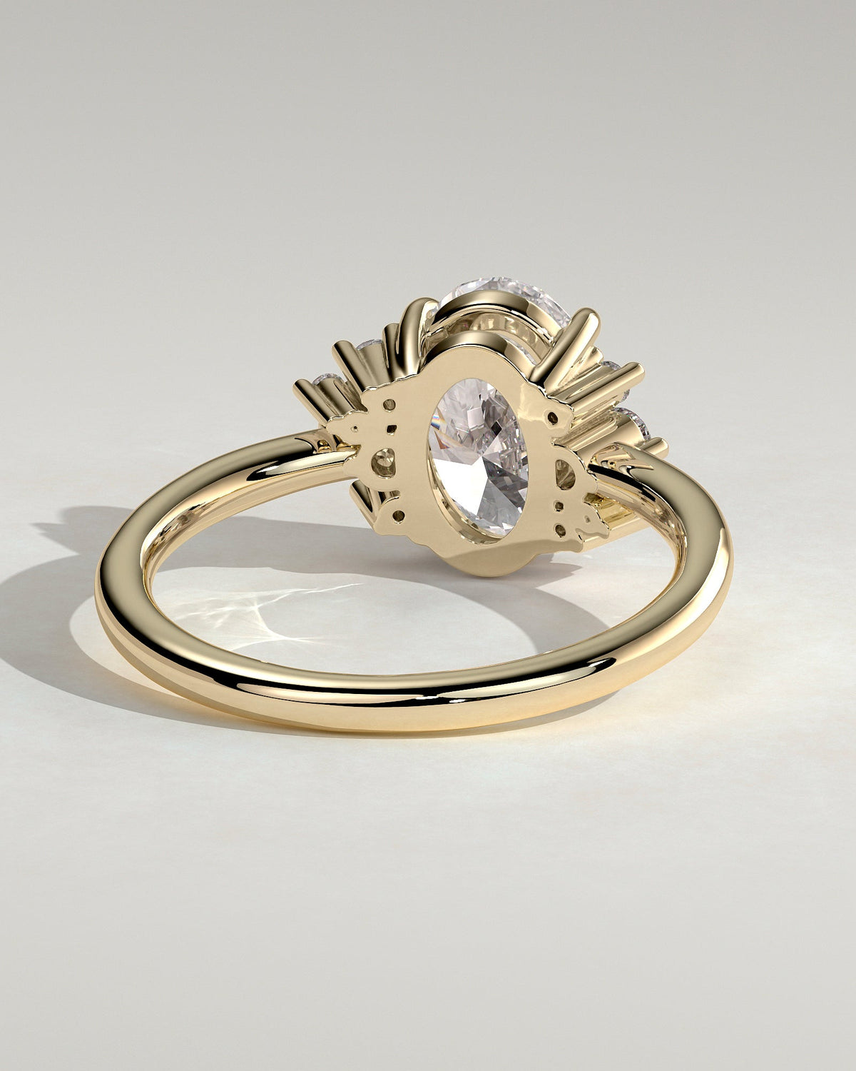 Oval Cluster Lab Grown Diamond Engagement Ring