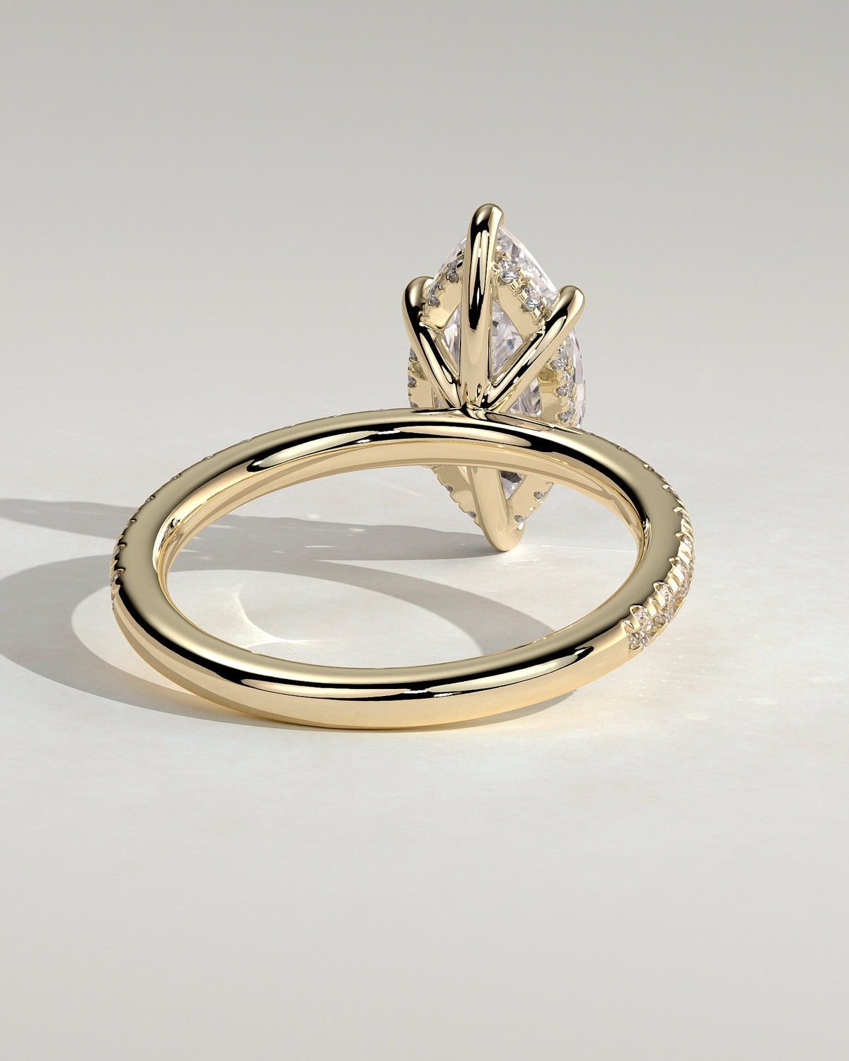 Marquise Pave and Hidden Halo Lab Grown Diamond Engagement Ring