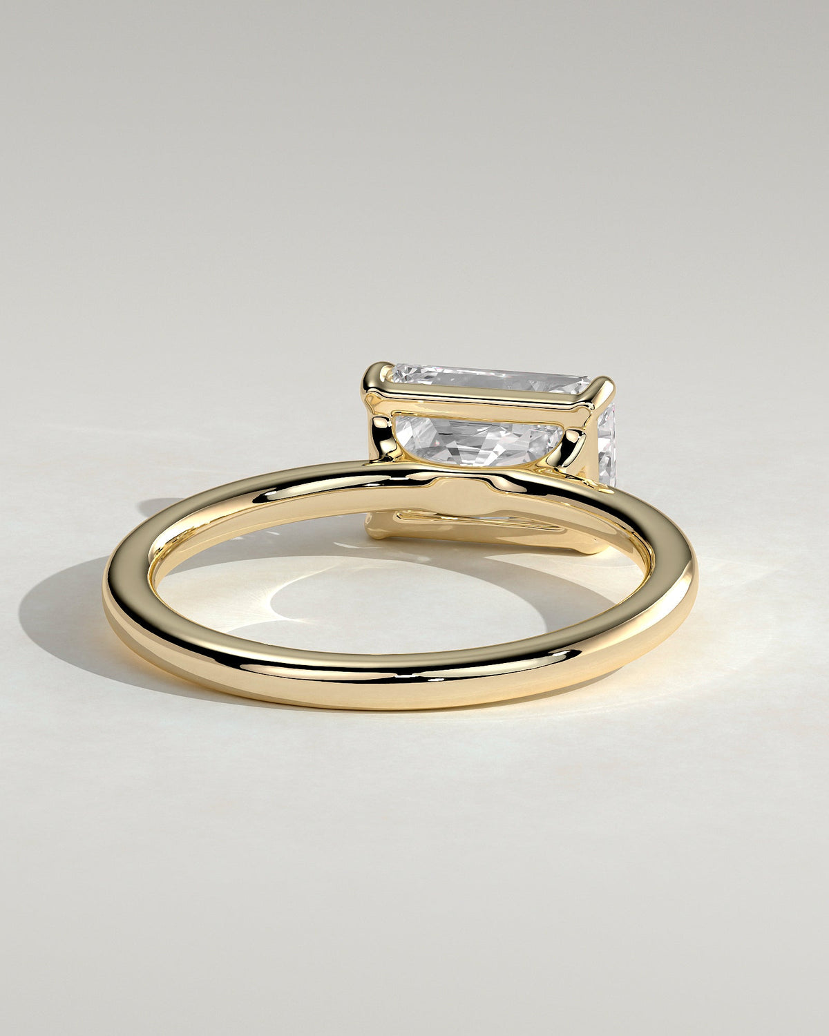 Radiant East West Solitaire Lab Grown Diamond Engagement Ring