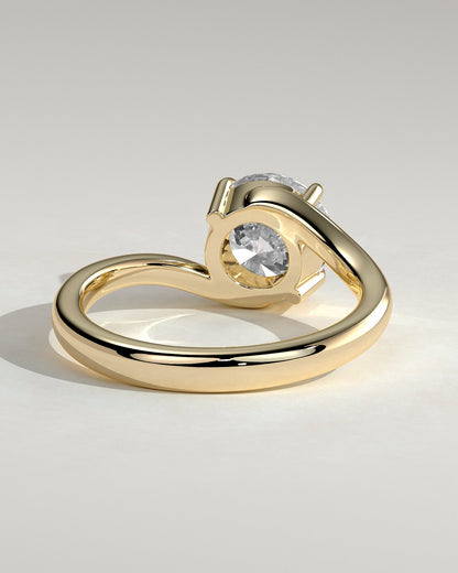 Round Swirl Solitaire Lab Grown Diamond Engagement Ring
