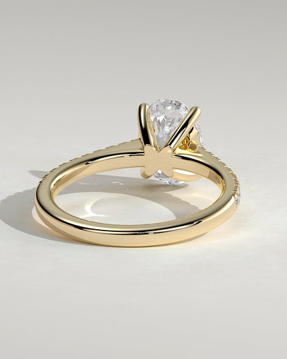 Oval Pave Lab Grown Diamond Engagement Ring