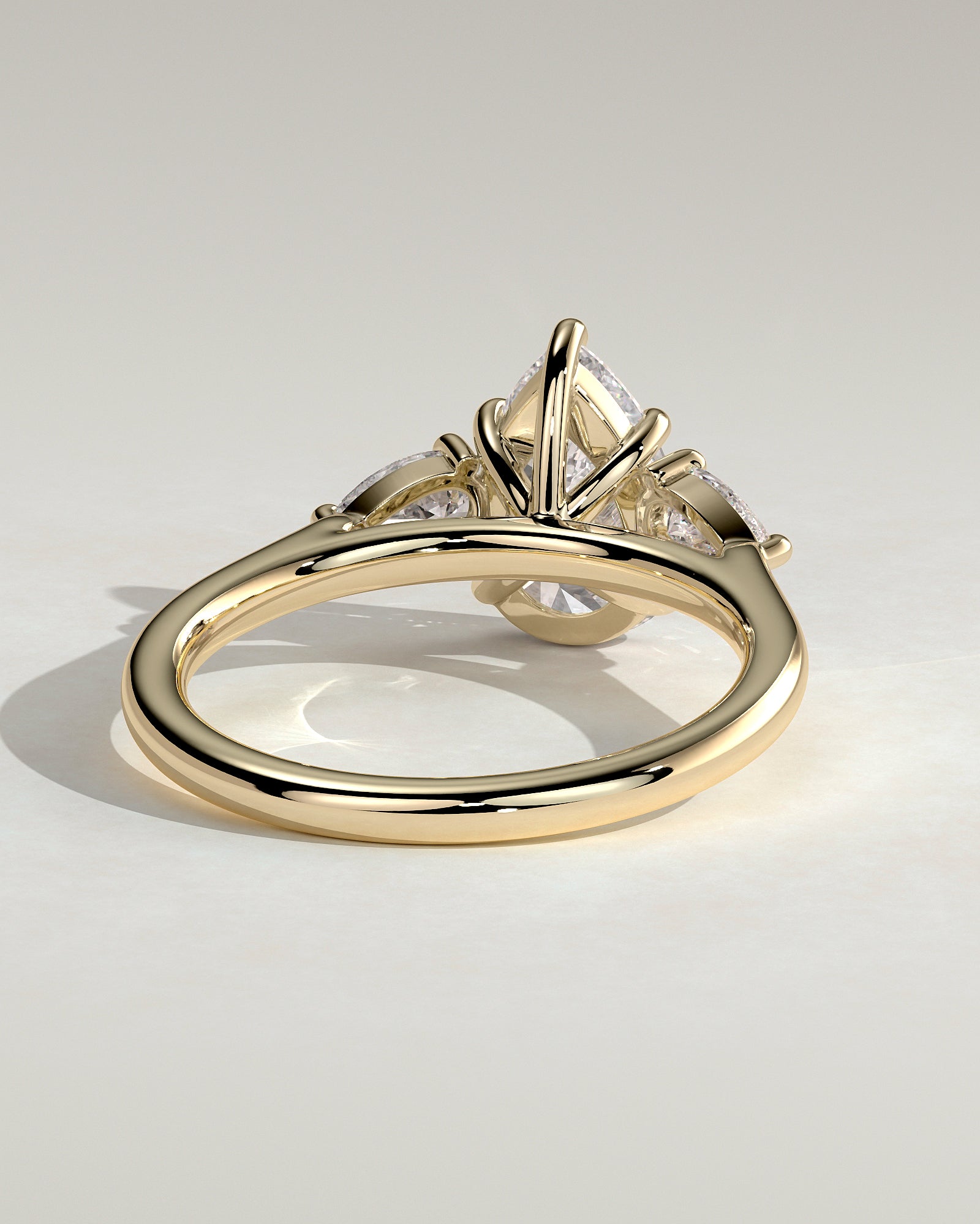 Pear Three Stones Lab Grown Diamond Engagement Ring