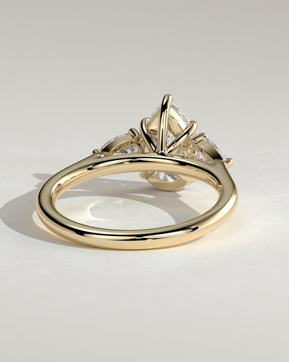 Pear Three Stones Lab Grown Diamond Engagement Ring
