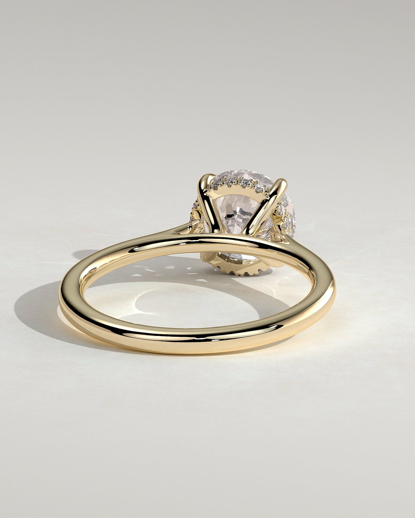 Round Cathedral & Hidden Halo Lab Grown Diamond Engagement Ring