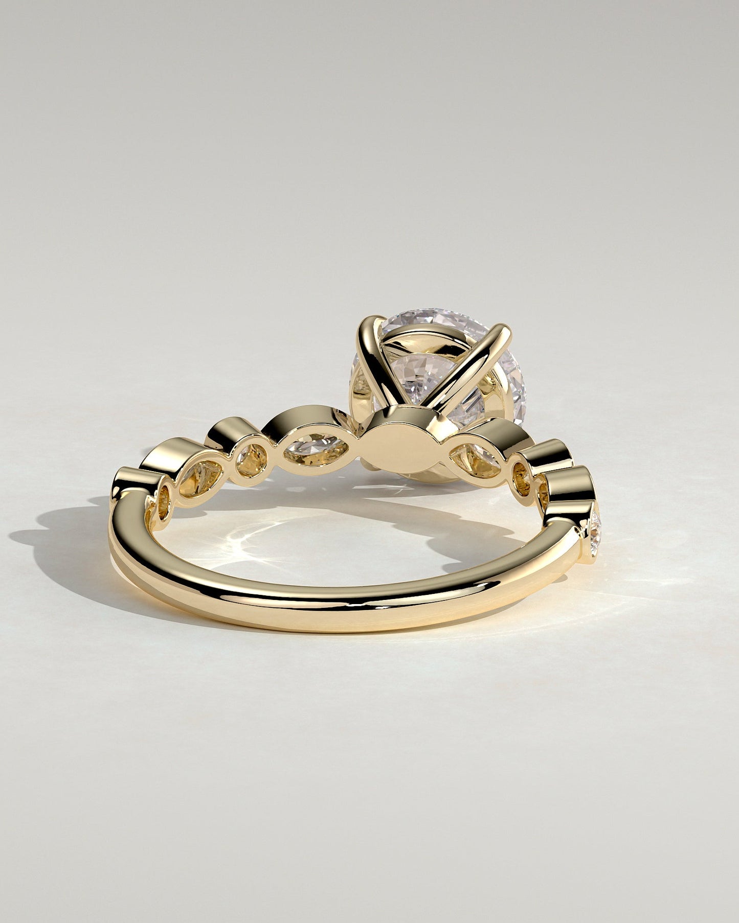 Round Pave Lab Grown Diamond Engagement Ring