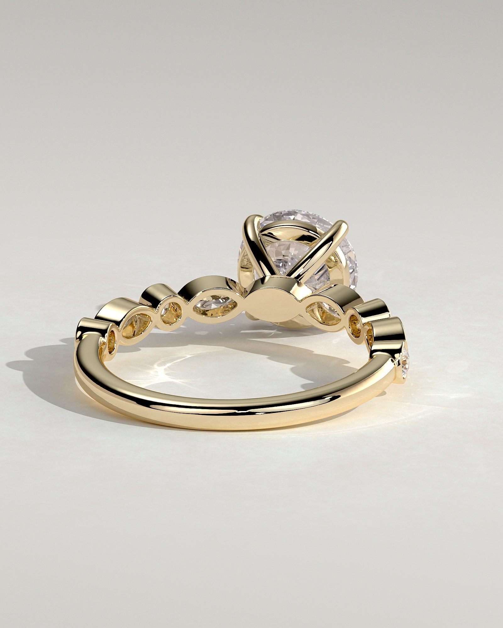 Round Pave Lab Grown Diamond Engagement Ring