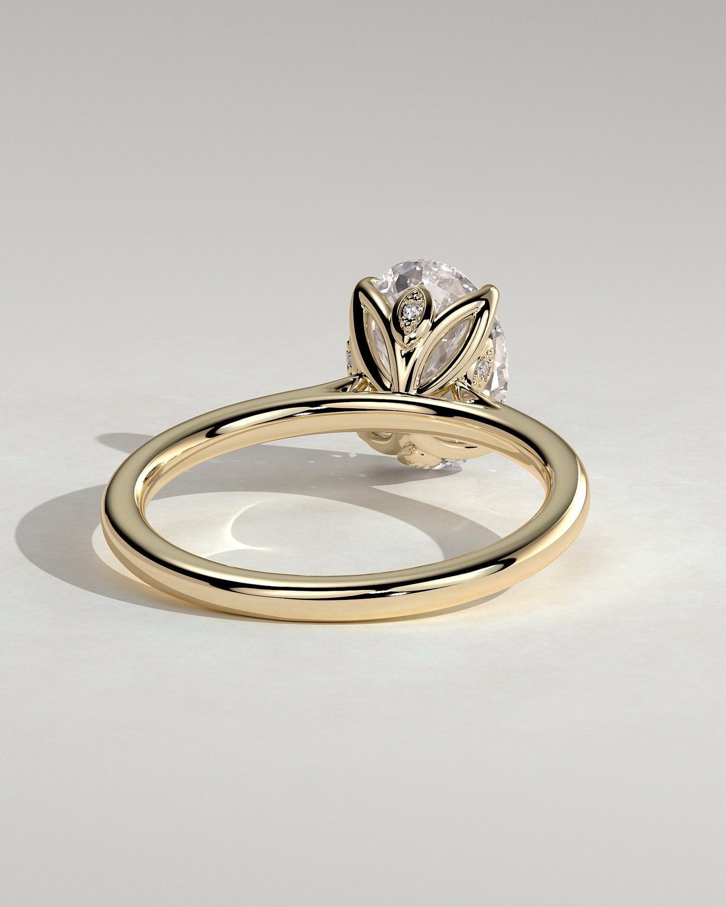 Oval Solitaire With Tulip Prongs Lab Grown Diamond Engagement Ring