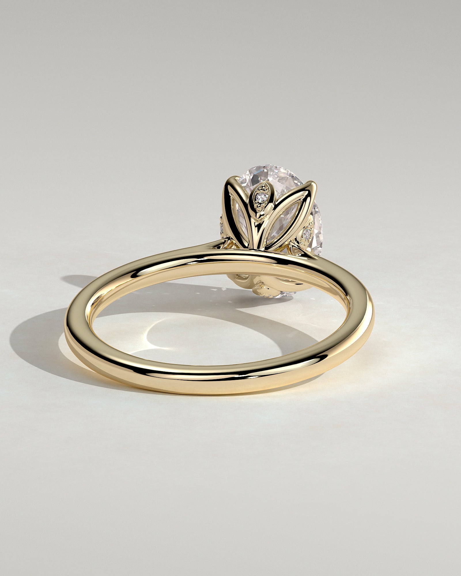 Oval Solitaire With Tulip Prongs Lab Grown Diamond Engagement Ring