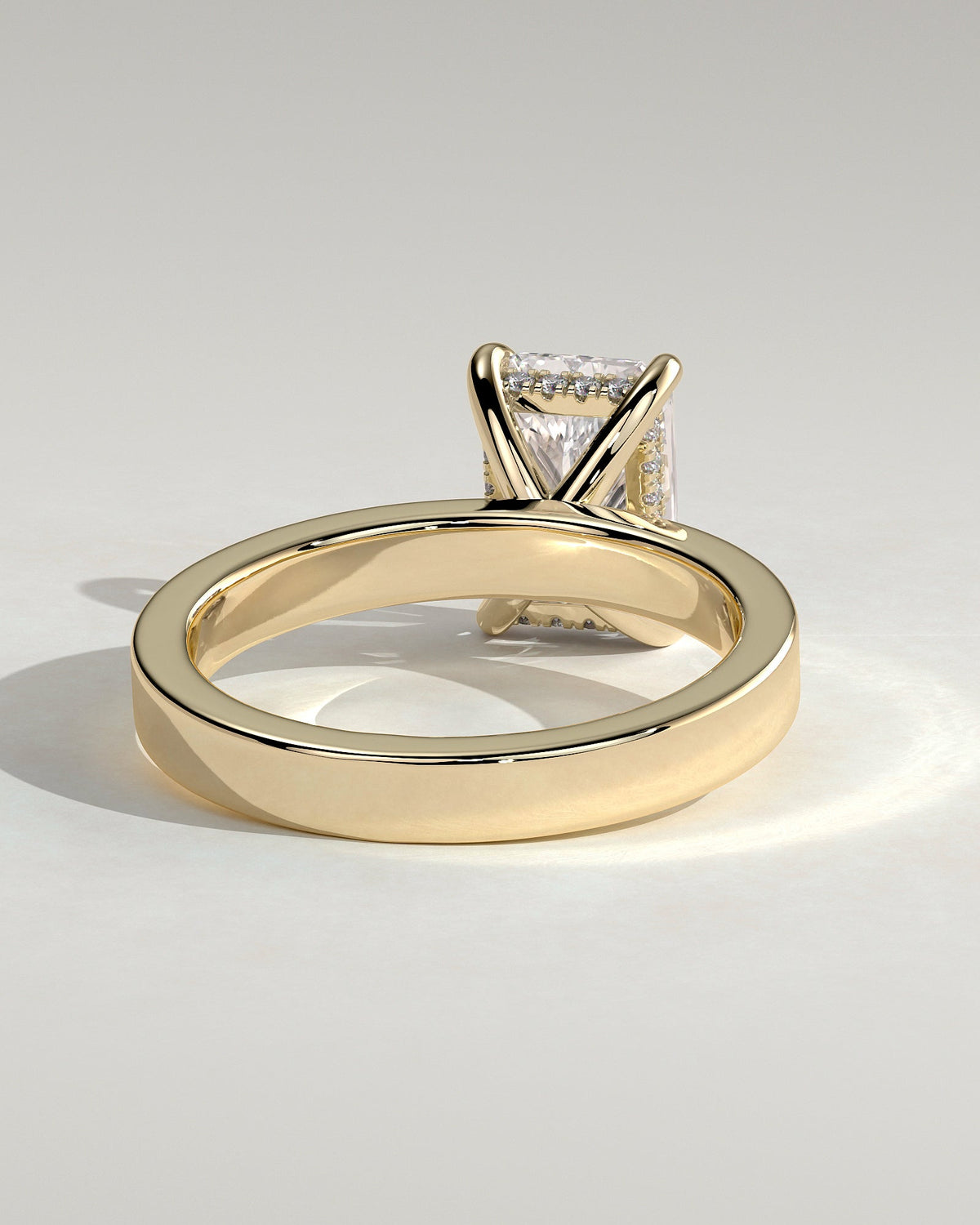 Radiant Bold Hidden Halo Lab Grown Diamond Engagement Ring
