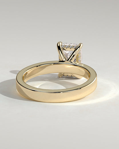 Radiant Bold Hidden Halo Lab Grown Diamond Engagement Ring