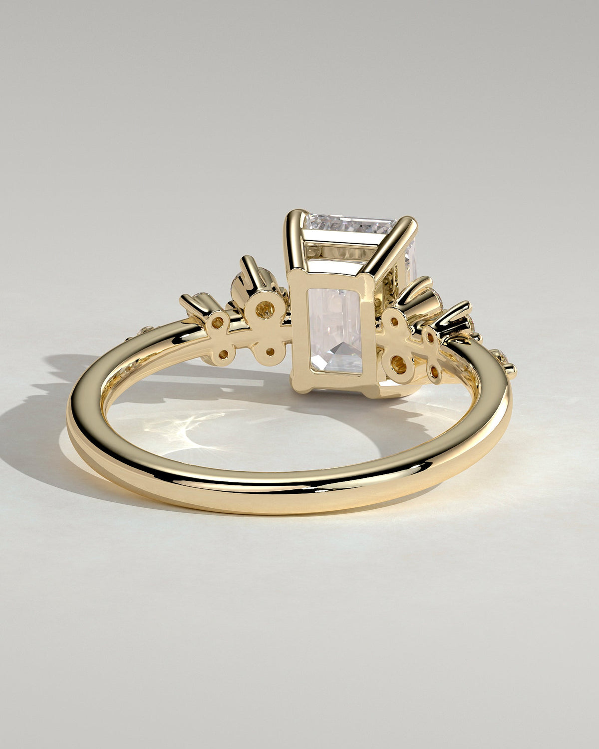 Emerald Cluster Lab Grown Diamond Engagement Ring