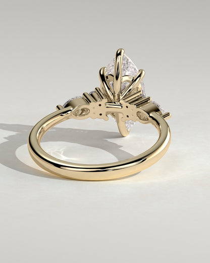 Marquise Cluster Lab Grown Diamond Engagement Ring