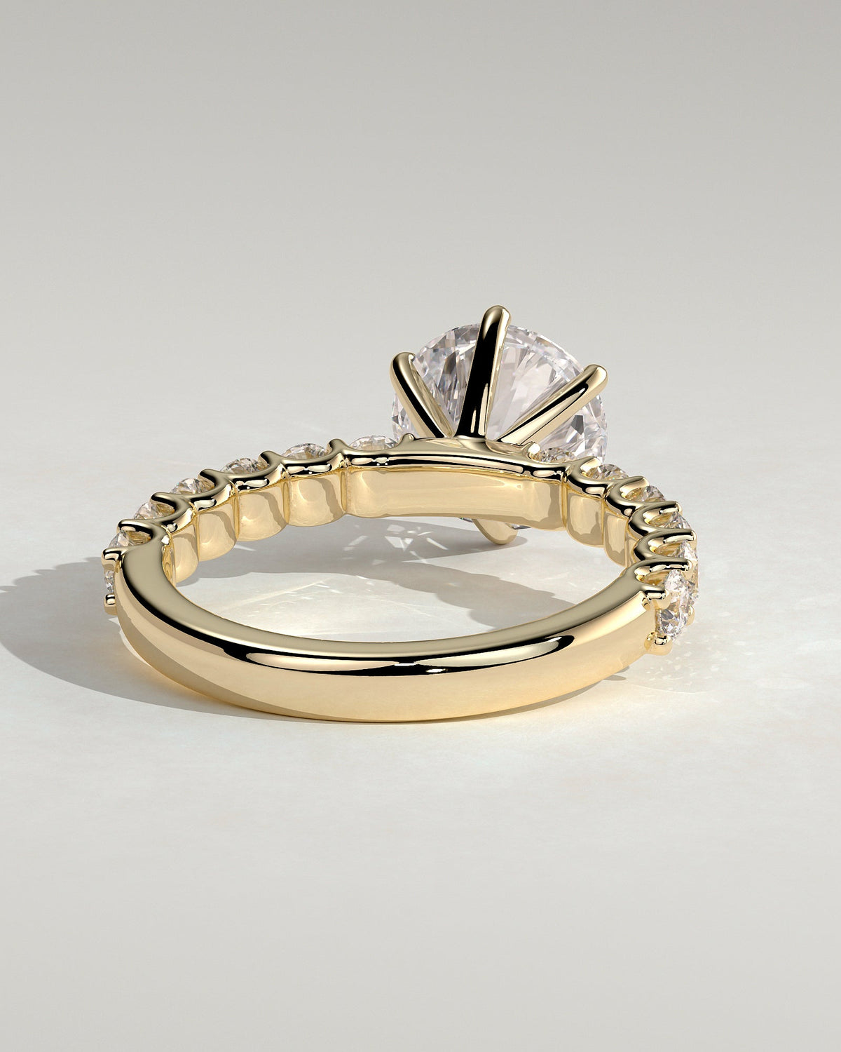 Round Bold Pave Lab Grown Diamond Engagement Ring