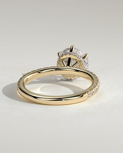 Round Pave & Hidden Halo Lab Grown Diamond Engagement Ring