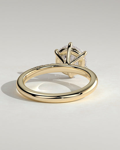 Round Minimal Cluster Lab Grown Diamond Engagement Ring