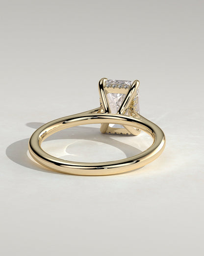 Emerald Hidden Halo Lab Grown Diamond Engagement Ring
