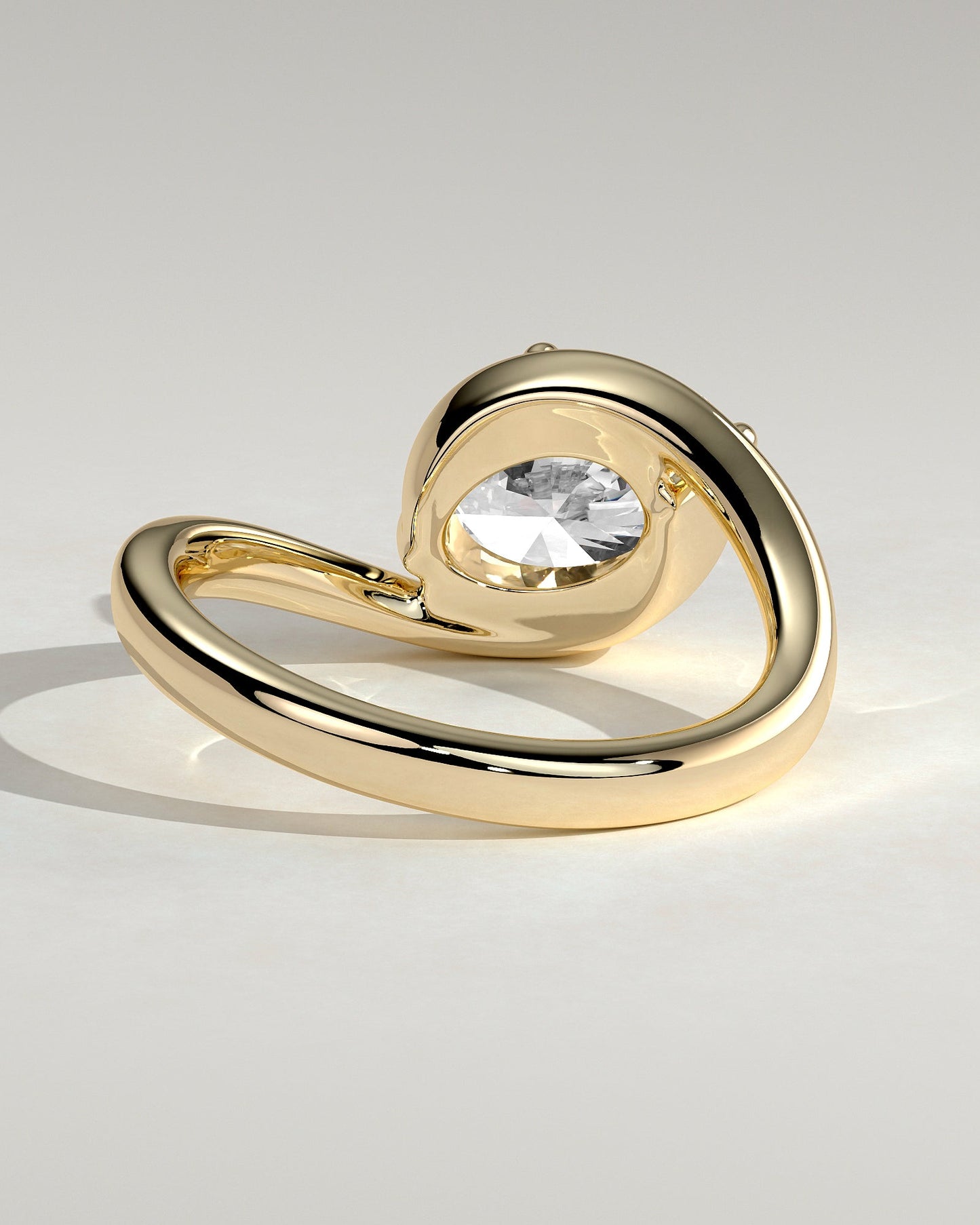 Oval Swirl Solitaire Lab Grown Diamond Engagement Ring