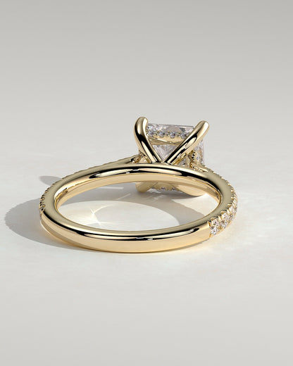 Princess Hidden Halo and Pave Lab Grown Diamond Engagement Ring