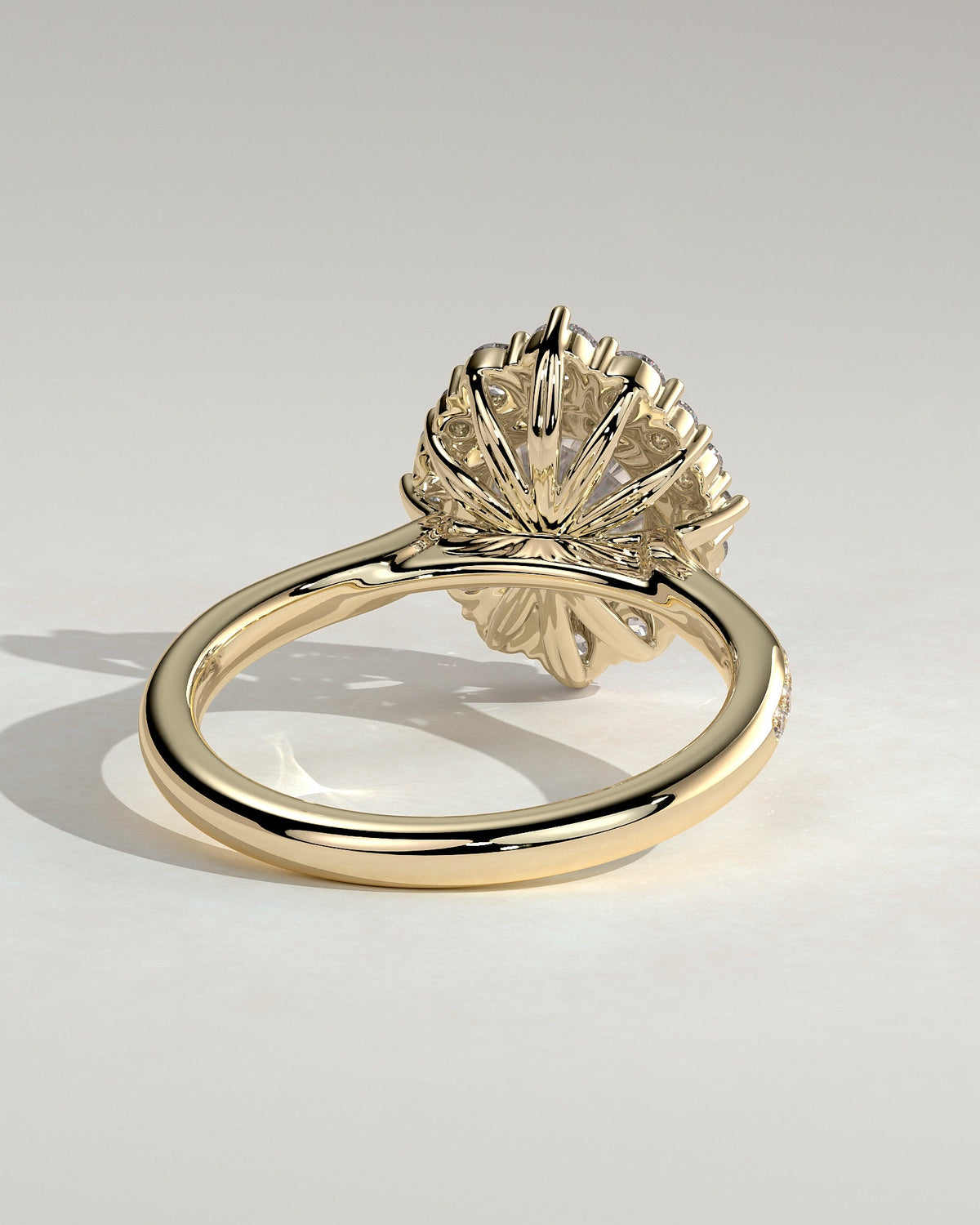 Round Halo & Pave Lab Grown Diamond Engagement Ring