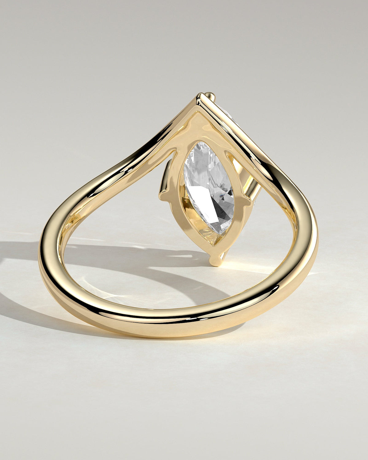 Marquise Swirl Solitaire Lab Grown Diamond Engagement Ring