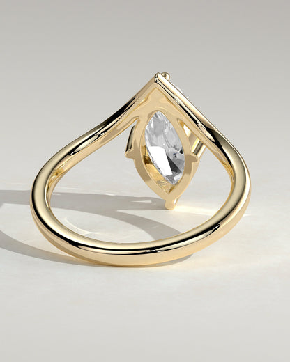 Marquise Swirl Solitaire Lab Grown Diamond Engagement Ring