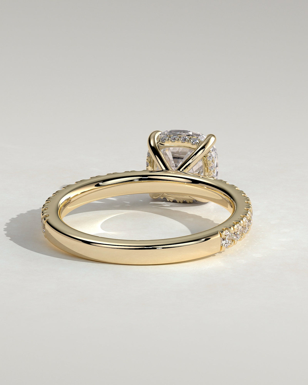Cushion Hidden Halo & Pave Lab Grown Diamond Engagement Ring
