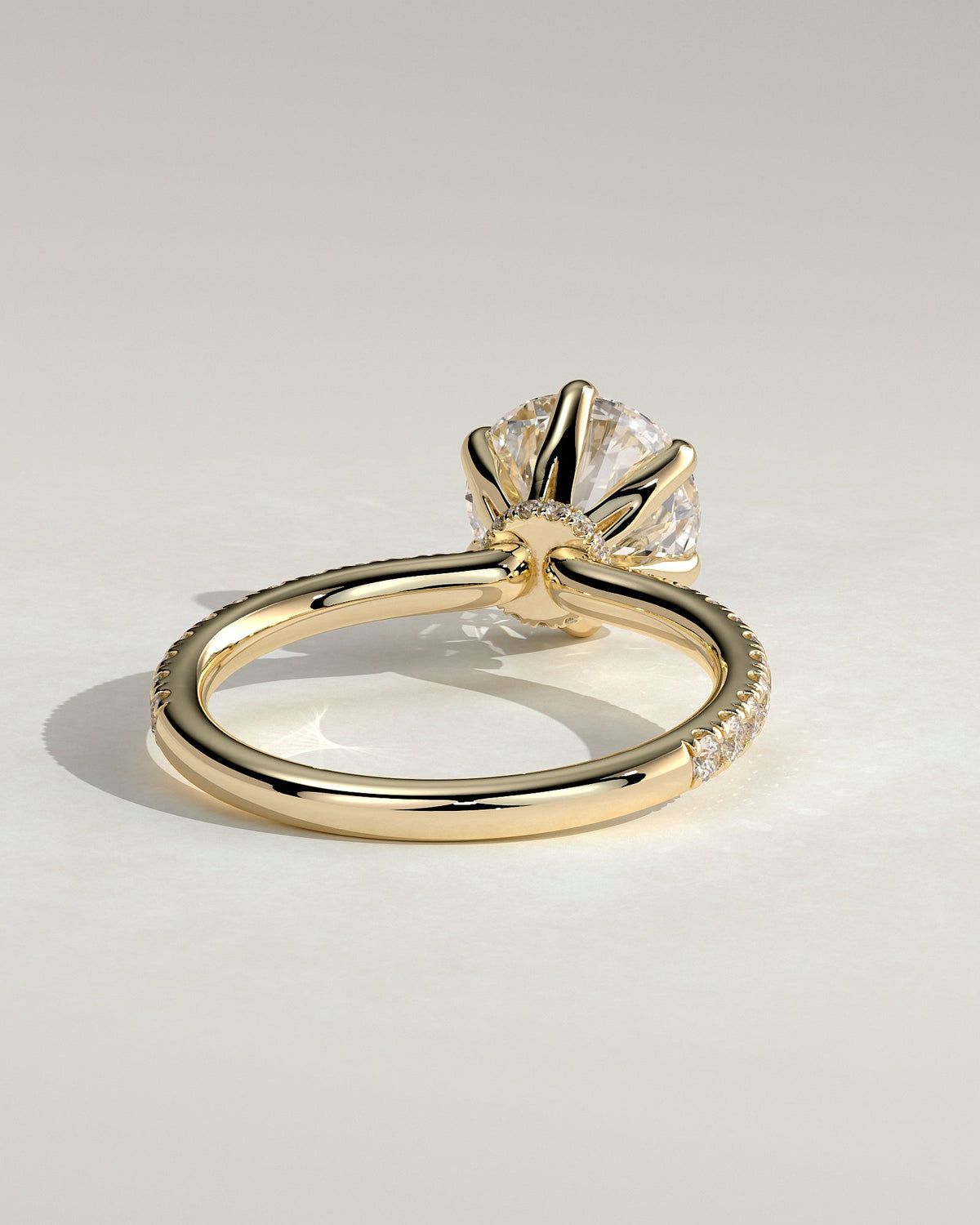 Round Hidden Halo & Pave Lab Grown Diamond Engagement Ring