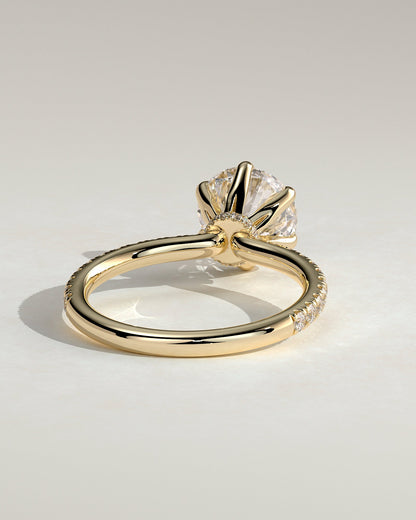 Round Hidden Halo & Pave Lab Grown Diamond Engagement Ring