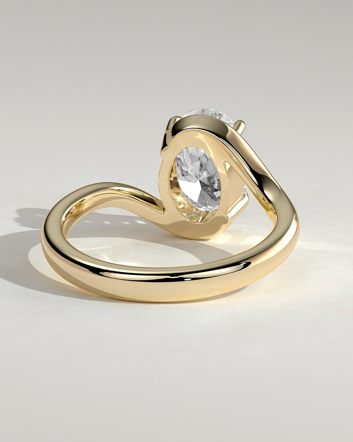 Oval Swirl Solitaire Lab Grown Diamond Engagement Ring