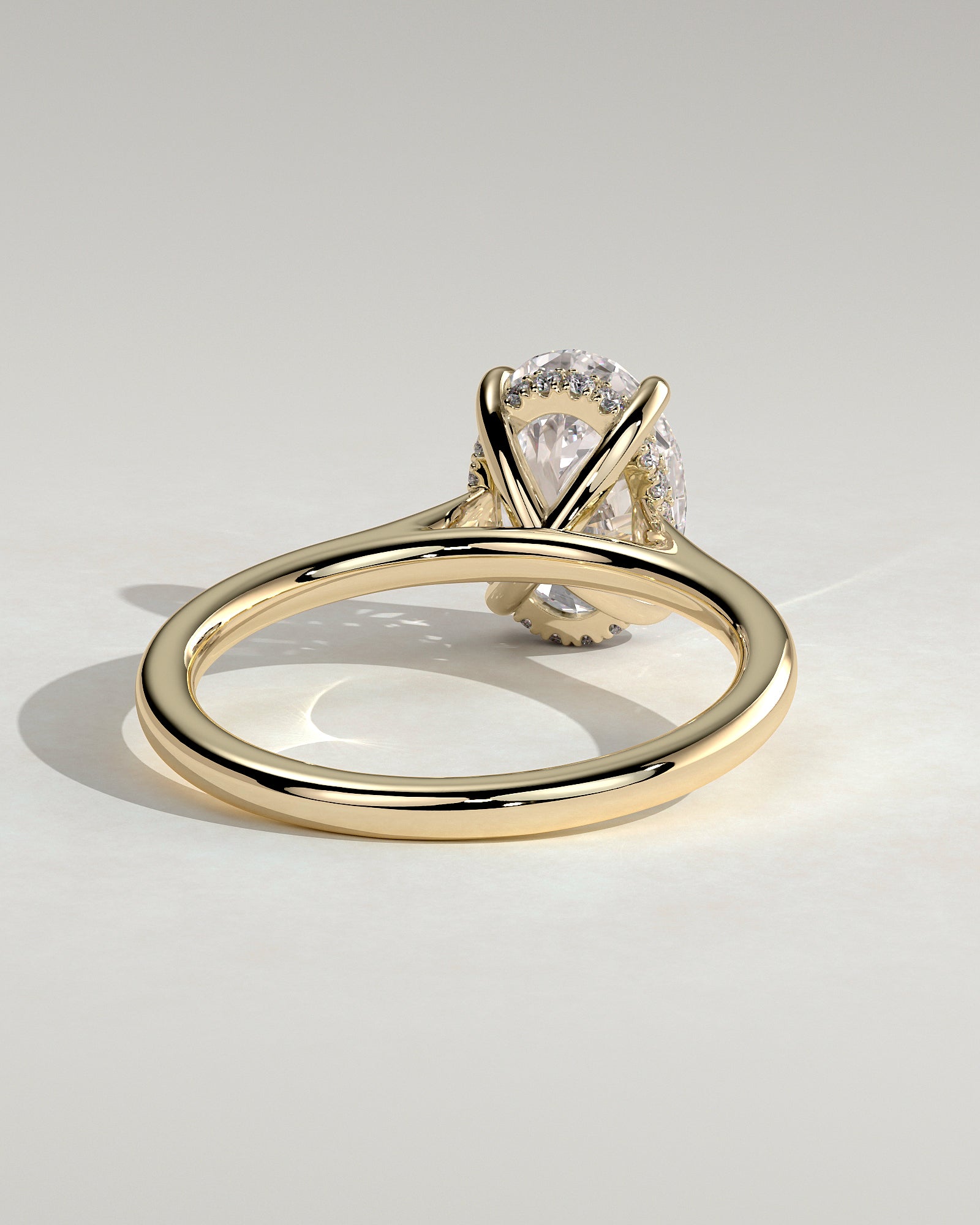Oval Hidden Halo & Cathedral Lab Grown Diamond Engagement Ring