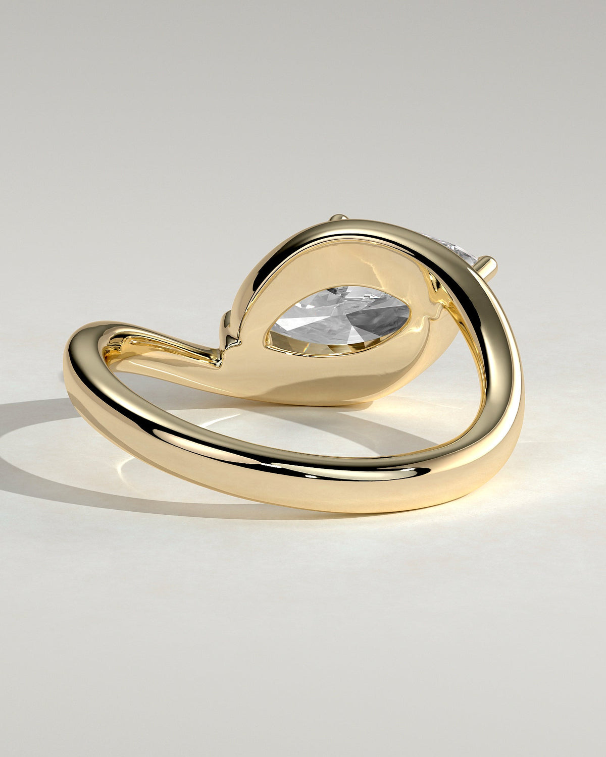 Marquise Swirl Solitaire Lab Grown Diamond Engagement Ring