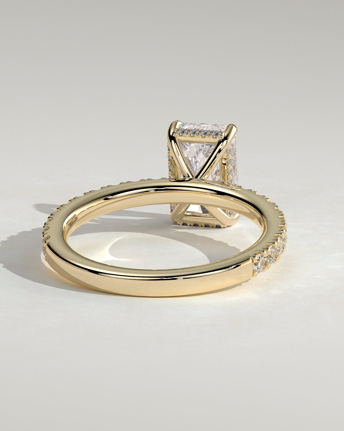 Radiant Hidden Halo & Pave Lab Grown Diamond Engagement Ring